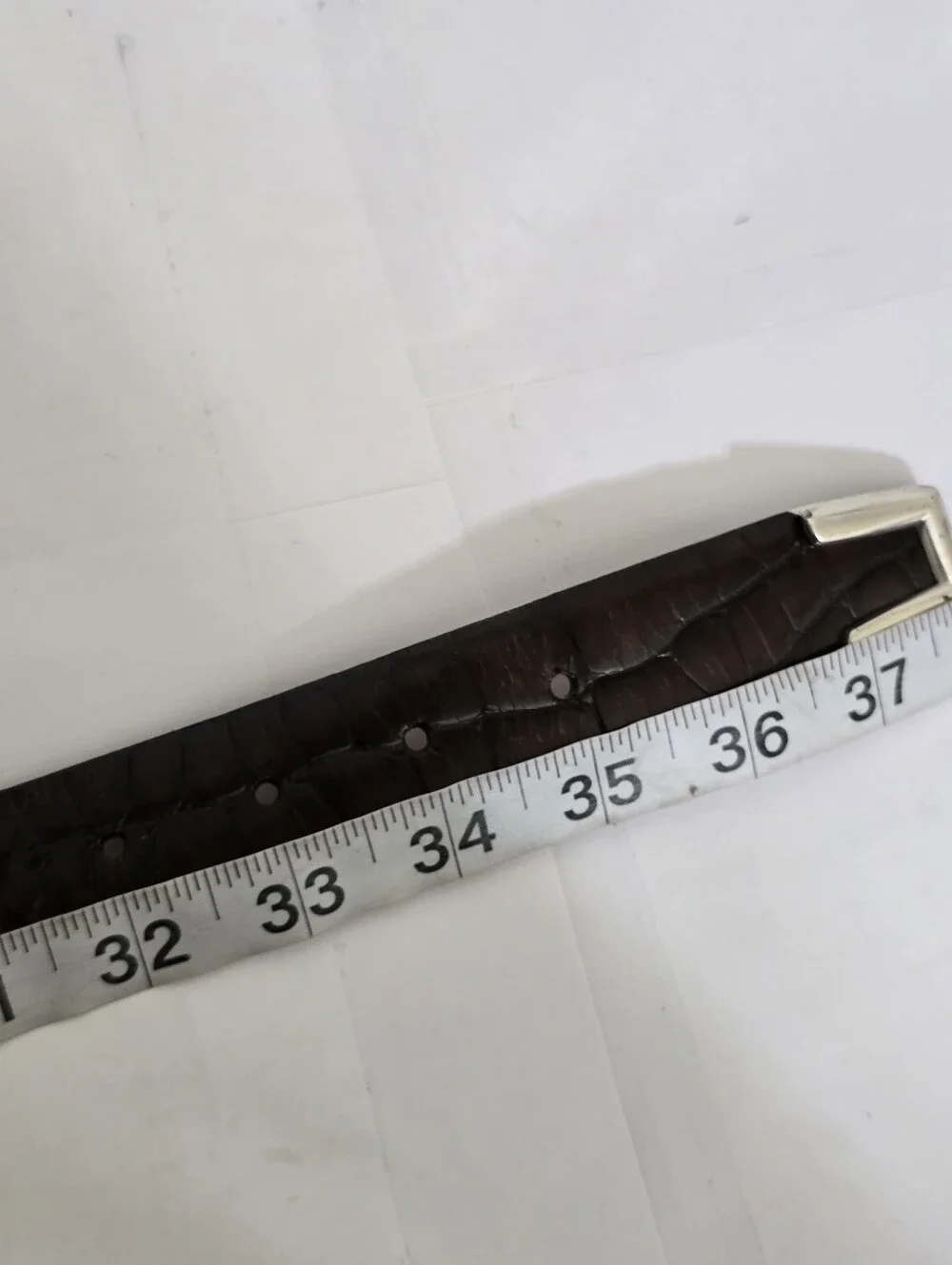 FOSSIL women's size Large Croco Embossed Cowhide Leather Dress Belt Brown